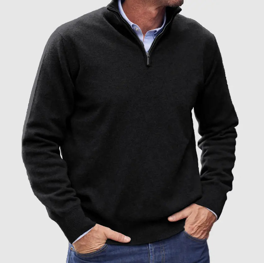 🔥Christmas Sale🔥 Men's Cashmere Zipper Basic Sweater