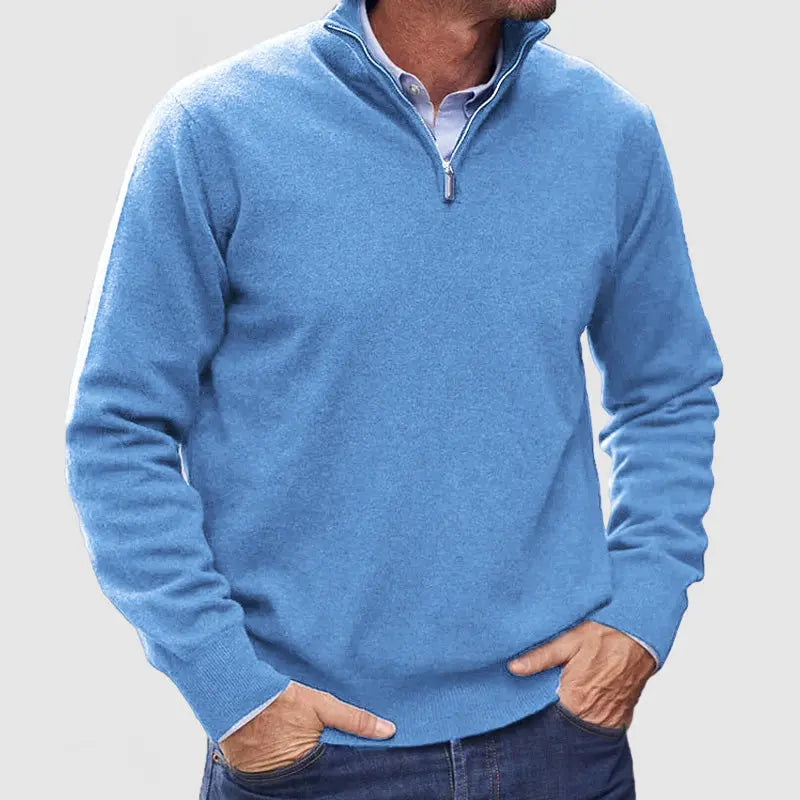 🔥Christmas Sale🔥 Men's Cashmere Zipper Basic Sweater