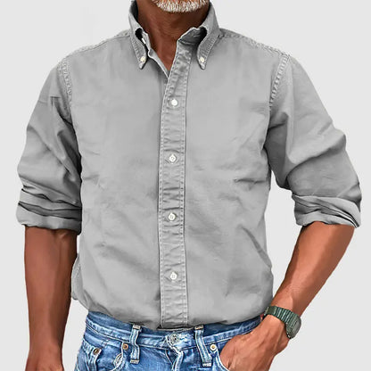 🔥Christmas Sale🔥 Men's Vintage Premium Washed Long Sleeve Shirt