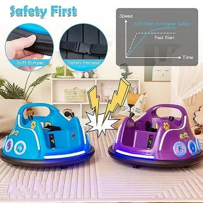 🎁Christmas SALE🎁360°rotating 12V electric ride-on bumper car with remote control