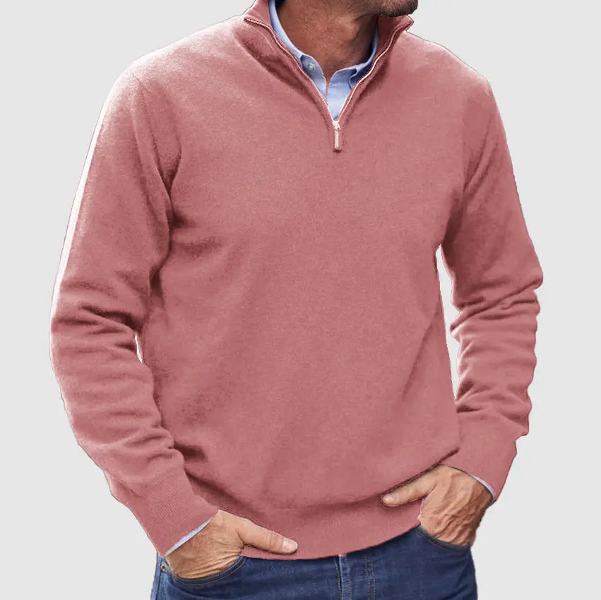 🔥Christmas Sale🔥 Men's Cashmere Zipper Basic Sweater